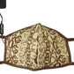 Chic Beige Logo Print Face Mask