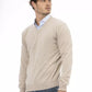 Beige Wool Men Sweater