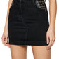 Studded Black Denim Mini Skirt