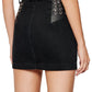 Studded Black Denim Mini Skirt