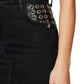 Studded Black Denim Mini Skirt
