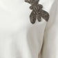 Elegant Rhinestone Cotton Sweatshirt