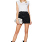 Studded Black Denim Mini Skirt