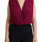 Elegant Plum V-Neck Sleeveless Bodysuit