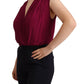 Elegant Plum V-Neck Sleeveless Bodysuit