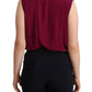 Elegant Plum V-Neck Sleeveless Bodysuit