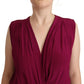 Elegant Plum V-Neck Sleeveless Bodysuit
