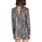 Chic Metallic Thread Midi Dress with Spotted Print