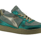 Elegant Sea Blue Retro Leather Sneakers