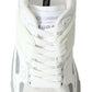 Elegant White Leather Low Top Sneakers