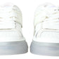 Elegant White Leather Low Top Sneakers