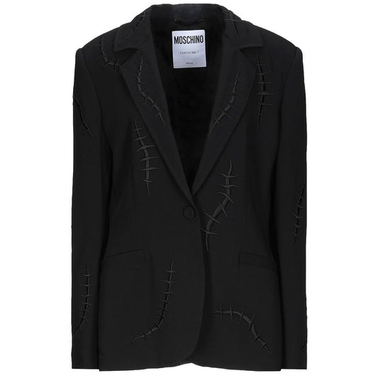 Embroidered Crepe Blazer Jacket