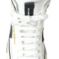 Elegant High Top Sneakers in White and Gold