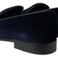 Elegant Blue Velvet Loafers for Men