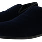 Elegant Blue Velvet Loafers for Men
