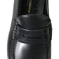 Elegant Black Leather Mens Loafers