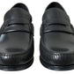 Elegant Black Leather Mens Loafers