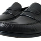 Elegant Black Leather Mens Loafers