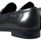 Elegant Black Leather Mens Loafers
