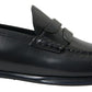 Elegant Black Leather Mens Loafers