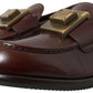 Elegant Bordeaux Leather Dress Loafers