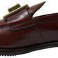 Elegant Bordeaux Leather Dress Loafers