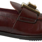 Elegant Bordeaux Leather Dress Loafers