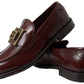 Elegant Bordeaux Leather Dress Loafers