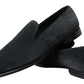Elegant Gray Velvet Loafers for Men