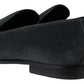 Elegant Gray Velvet Loafers for Men