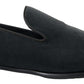 Elegant Gray Velvet Loafers for Men