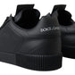 Elegant Black Low Top Leather Sneakers