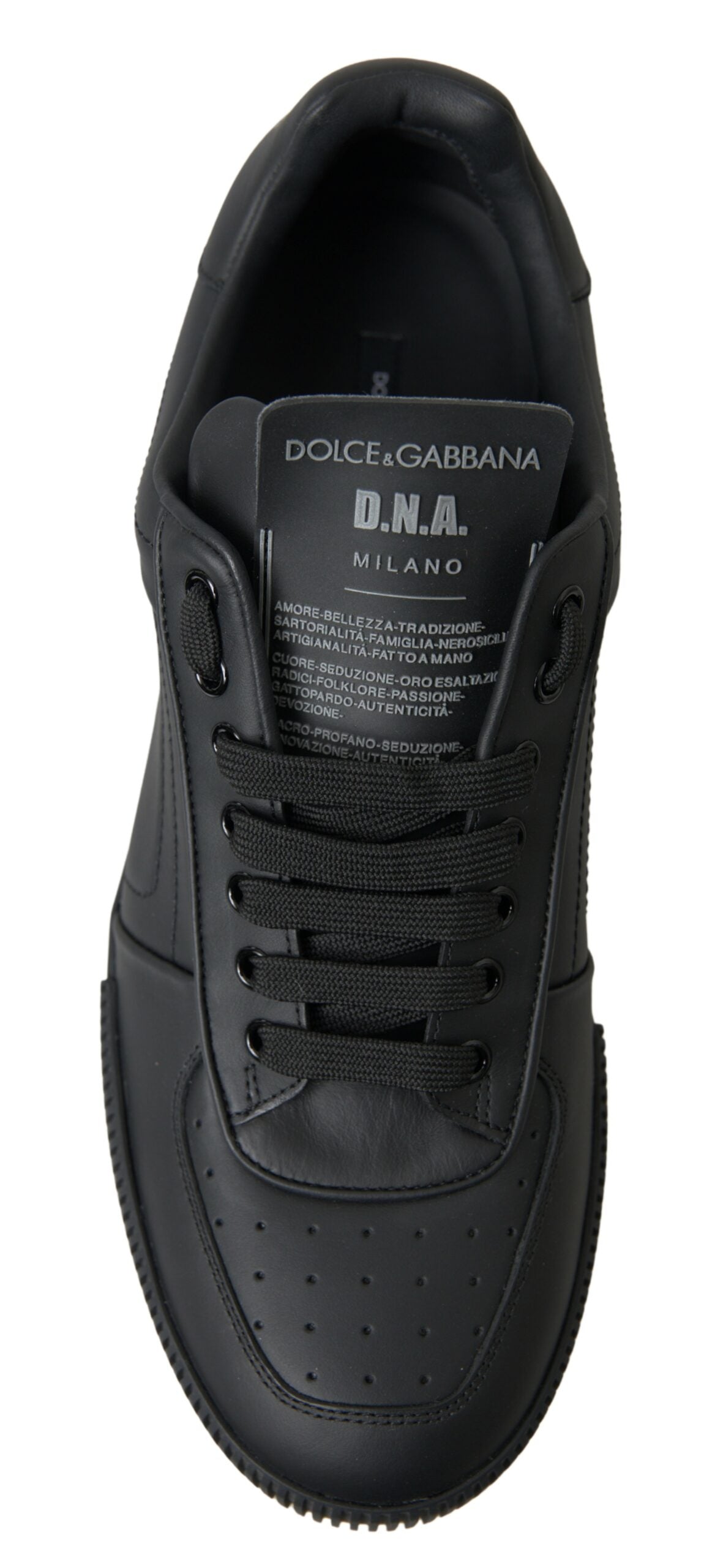 Elegant Black Low Top Leather Sneakers