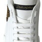 Dazzling Gold-Trimmed White Leather Sneakers