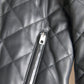 Elegant Black Leather Bomber Jacket