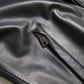 Elegant Black Leather Bomber Jacket