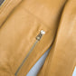 Luxurious Cream Deerskin Leather Bomber Jacket