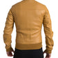 Luxurious Cream Deerskin Leather Bomber Jacket