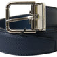 Aquamarine Blue Leather Belt