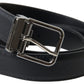 Elegant Black Leather Designer Belt