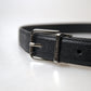Elegant Black Leather Designer Belt