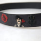Elegant Black Leather Belt with Metal Buckle