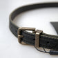 Elegant Black Leather-Cotton Blend Belt