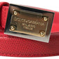 Elegant Red Leather Designer Belt