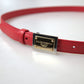 Elegant Red Leather Designer Belt