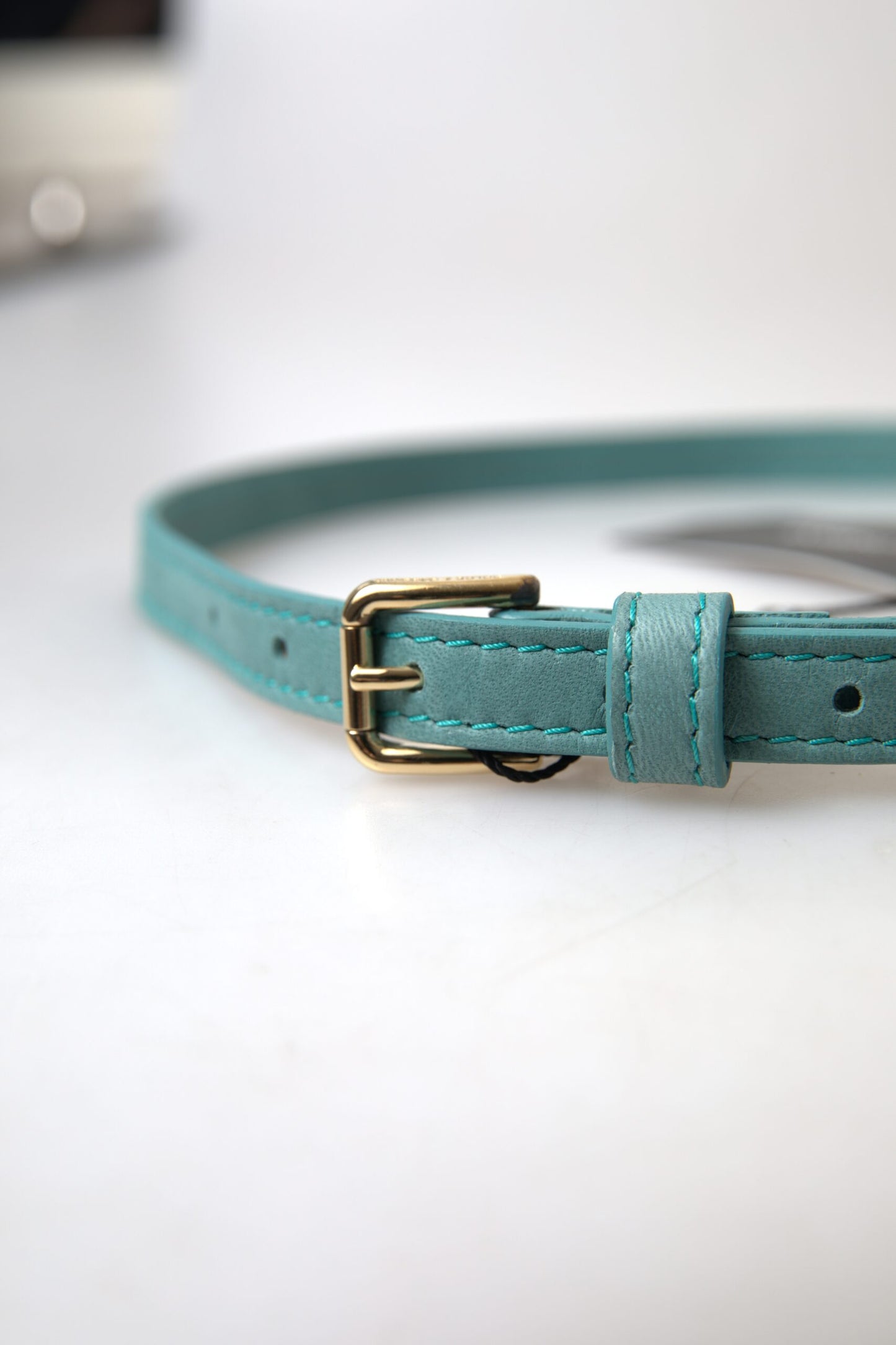 Aquamarine Elegance Leather Belt