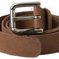 Elegant Leather Belt with Metal Buckle