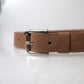 Elegant Leather Belt with Metal Buckle