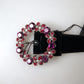 Elegant Black Crystal Embellished Leather Belt