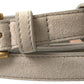 Elegant Beige Leather Belt with Metal Buckle